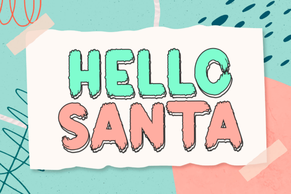 Santa Cute Font PNG with transparent background - Preview 1