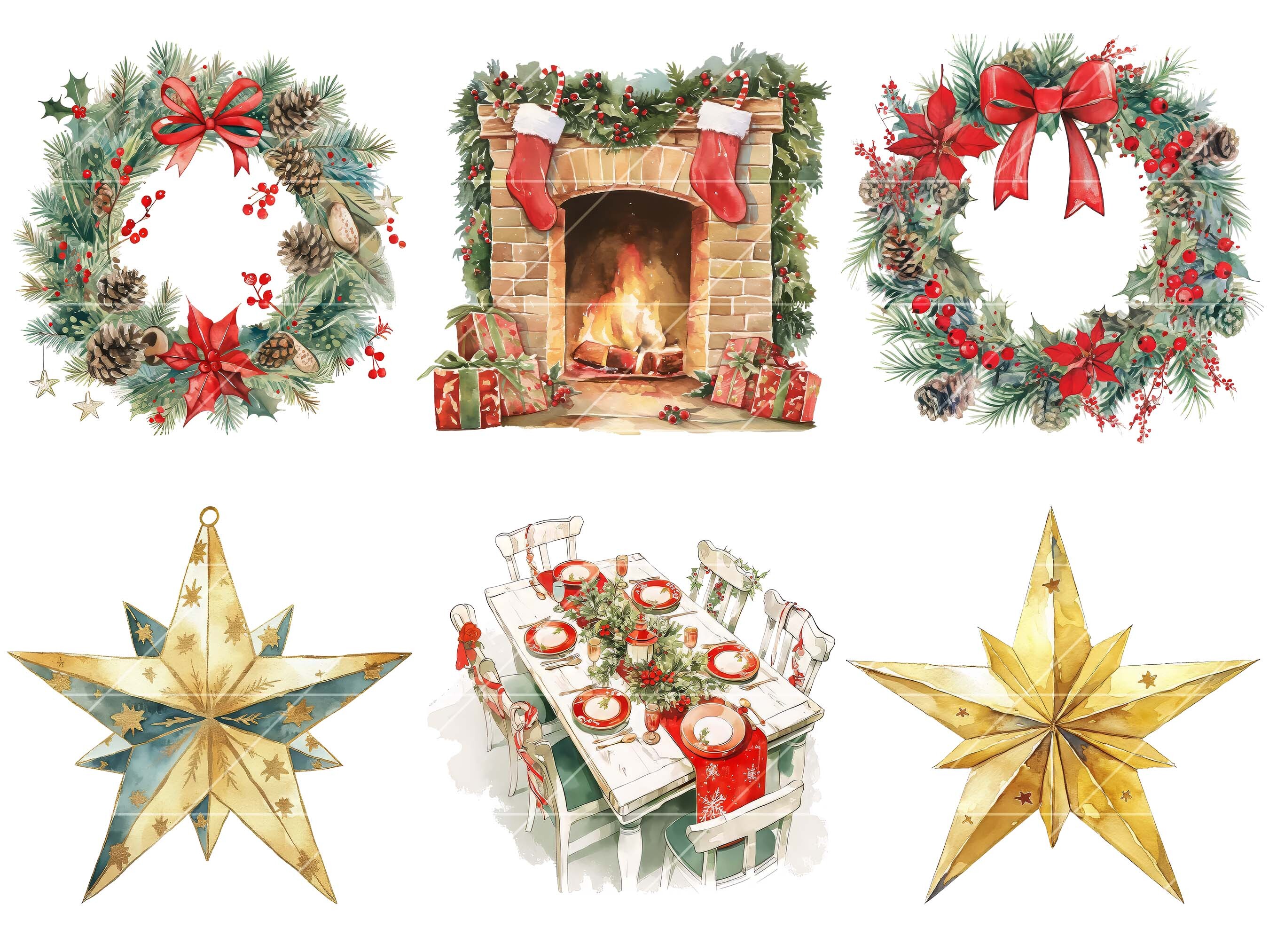 Watercolor Christmas Clipart Bundle - photo 2