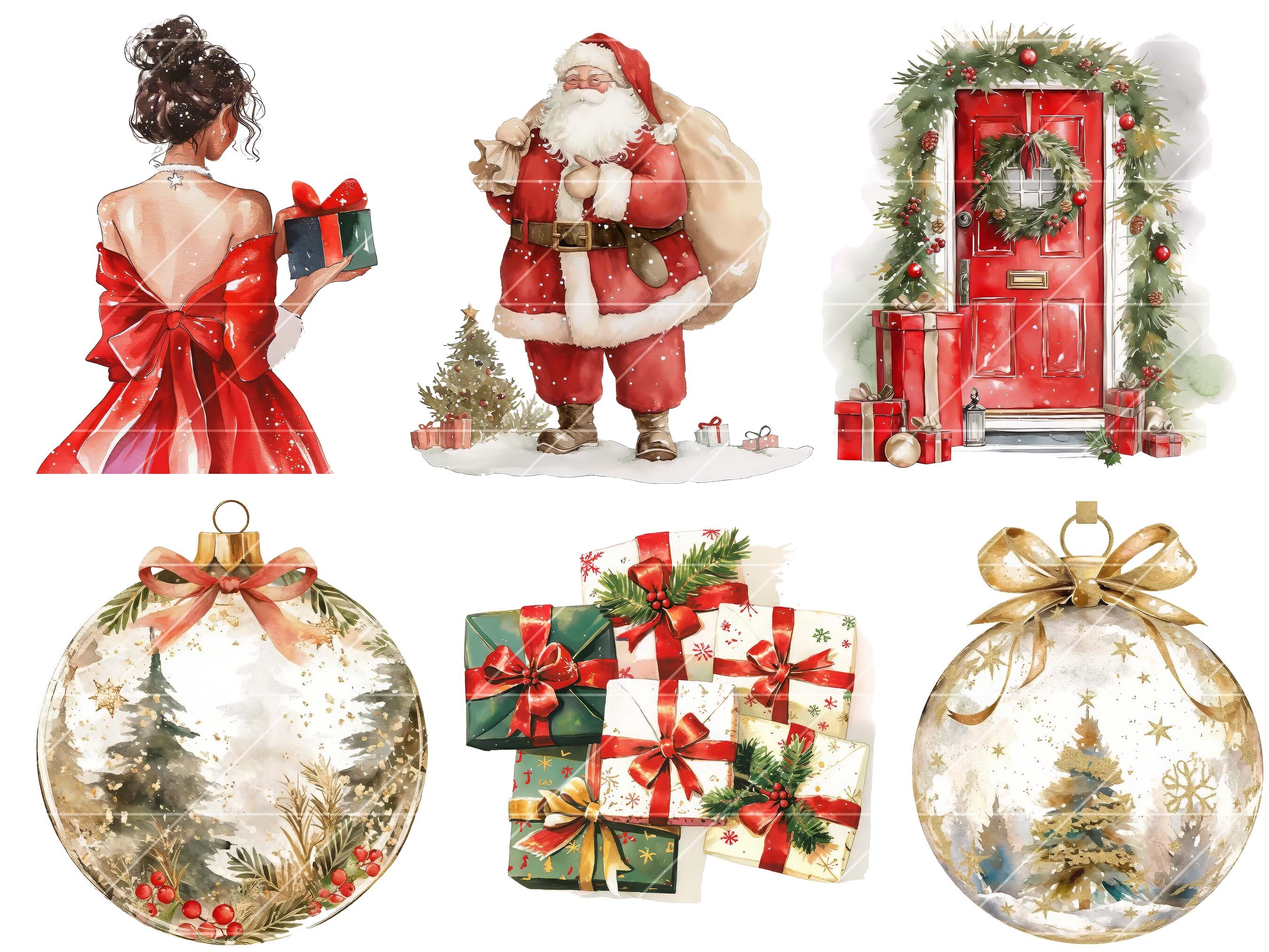 Watercolor Christmas Clipart Bundle - photo 4