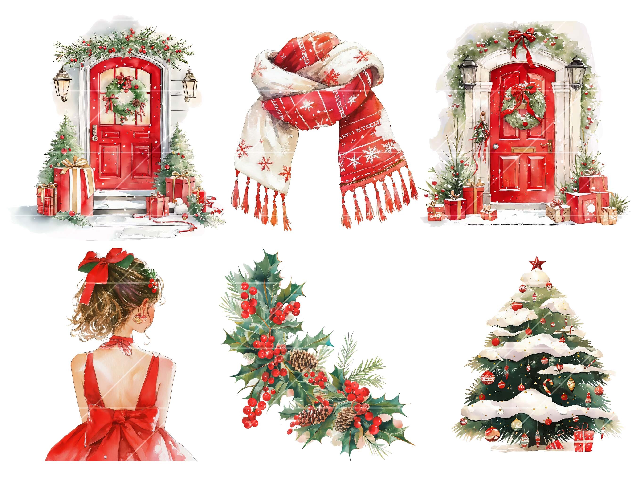 Watercolor Christmas Clipart Bundle - photo 5