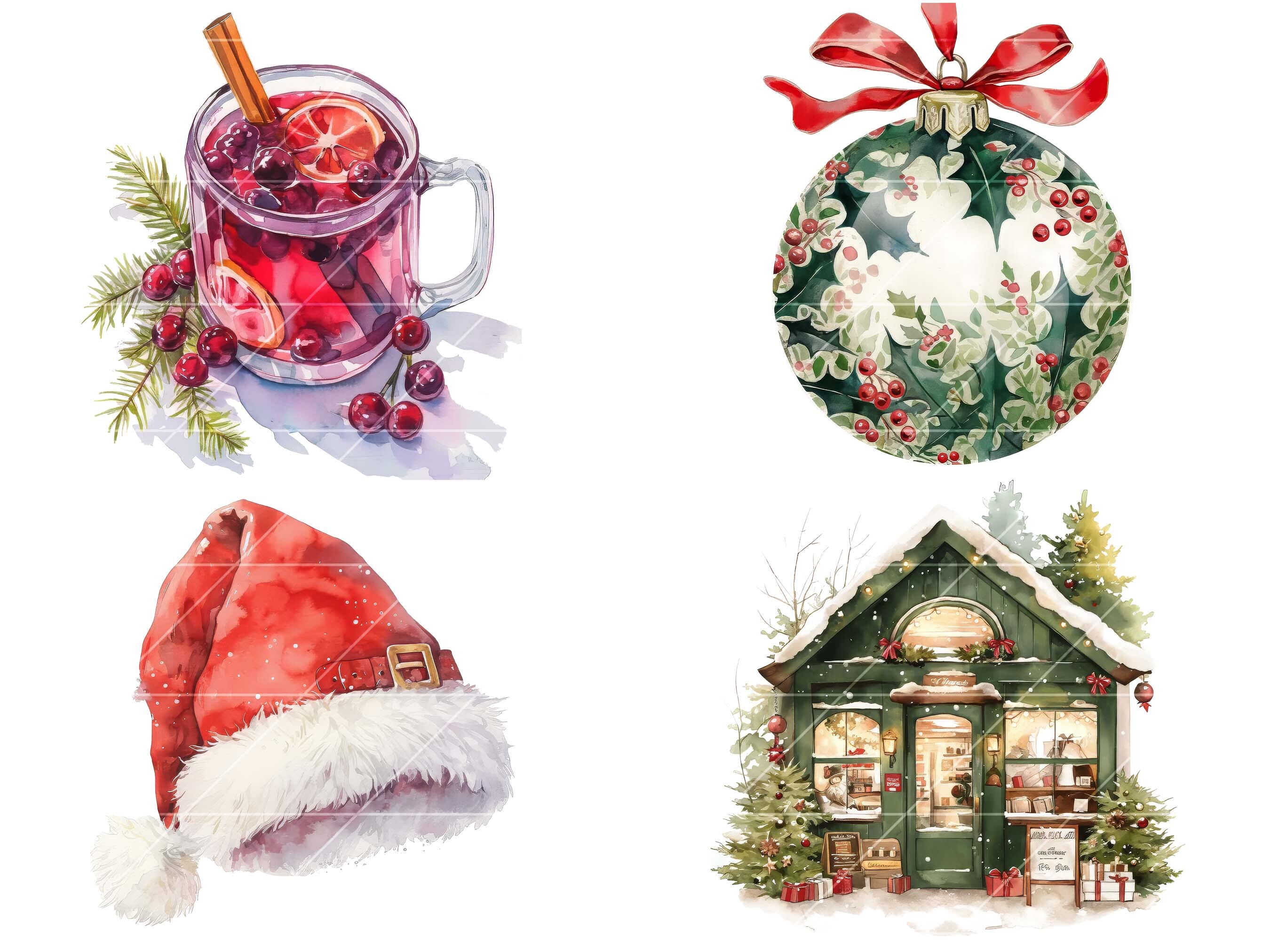 Watercolor Christmas Clipart Bundle - photo 6