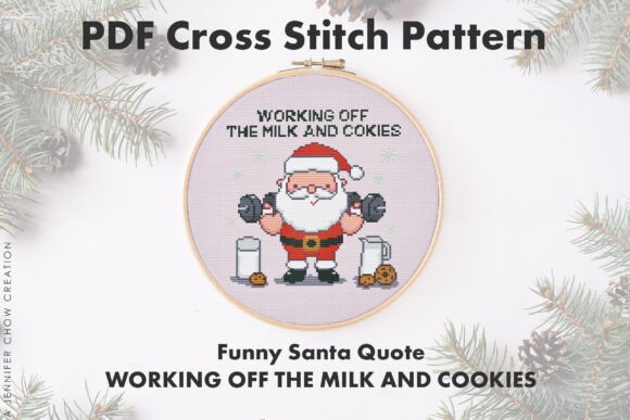Funny Santa Quote Cross Stitch Pattern