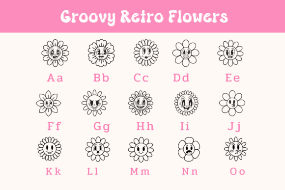 Groovy Retro Flowers Font - Preview 5