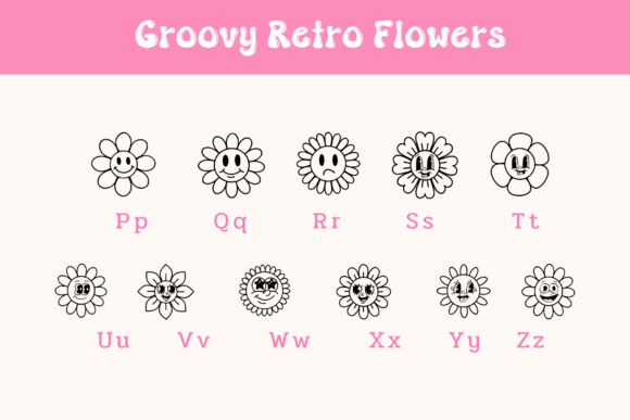 Groovy Retro Flowers Font - Preview 6