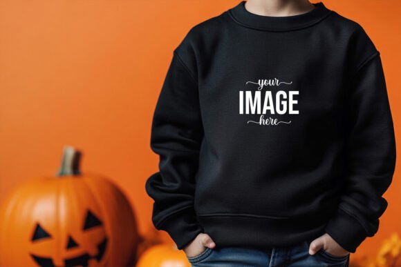 Kids Halloween Sweatshirt Mockup Graphic Halloween By Shamiul
