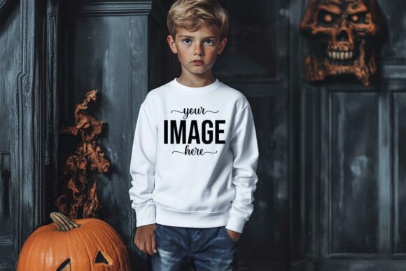 Kids Halloween Sweatshirt Mockup Graphic Product Mockups By Shamiul