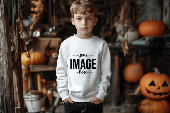 Kids Halloween Sweatshirt Mockup Graphic Product Mockups By Shamiul