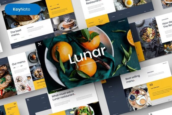 Preview of Lunar – Food Business Keynote Template food presentation template