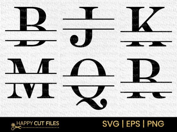 Monogram Split Font Alphabet Az Svg Graphics