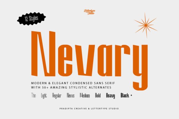 Nevary Font PNG with transparent background - Preview 1