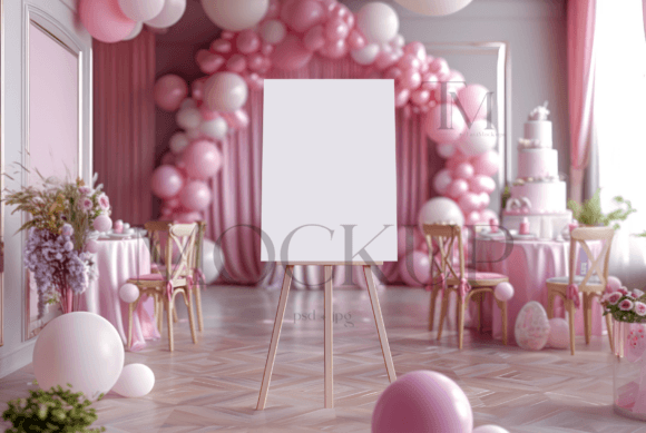 Pink Welcome Sign Mockup, 18x24 Mock