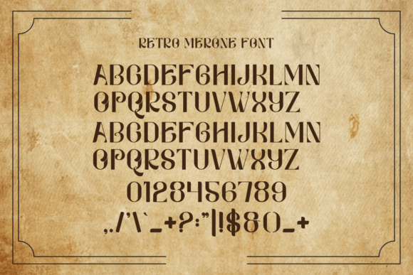 Retro Merone Font PNG with transparent background - Preview 4
