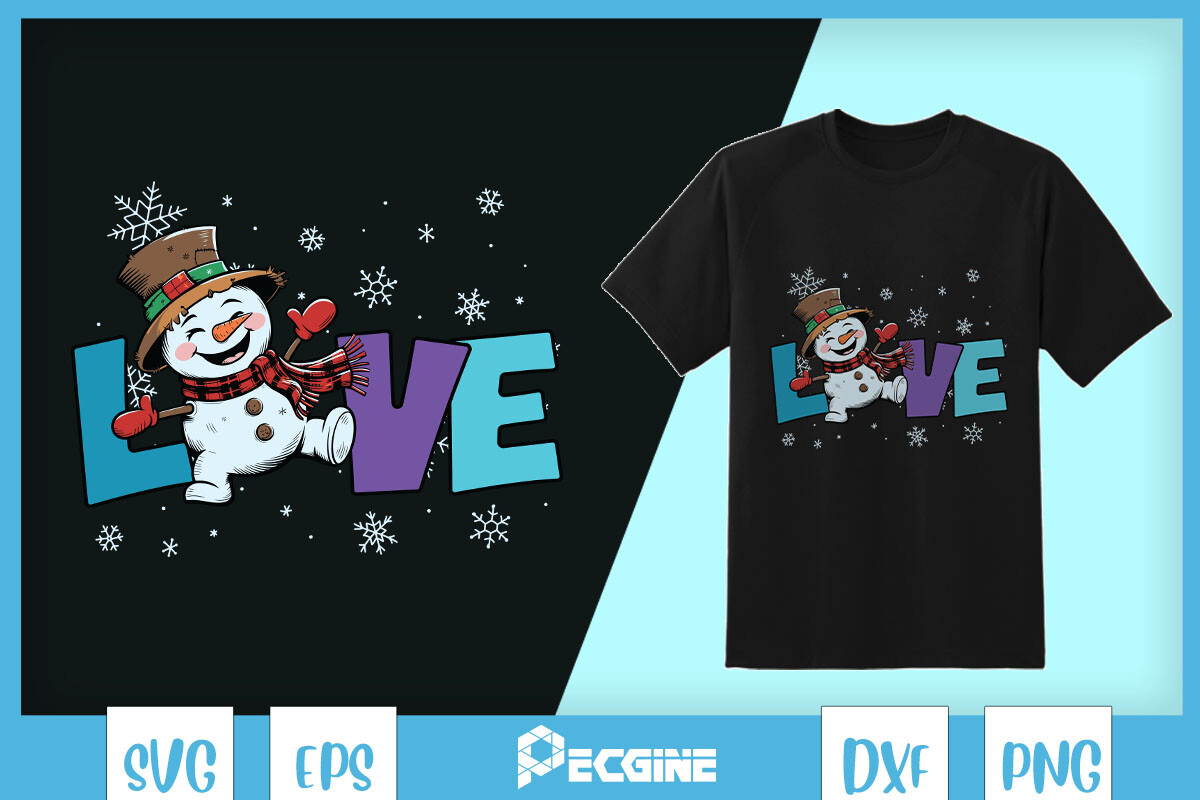 Snowman Love Christmas Funny SVG Graphic by Pecgine · Creative Fabrica