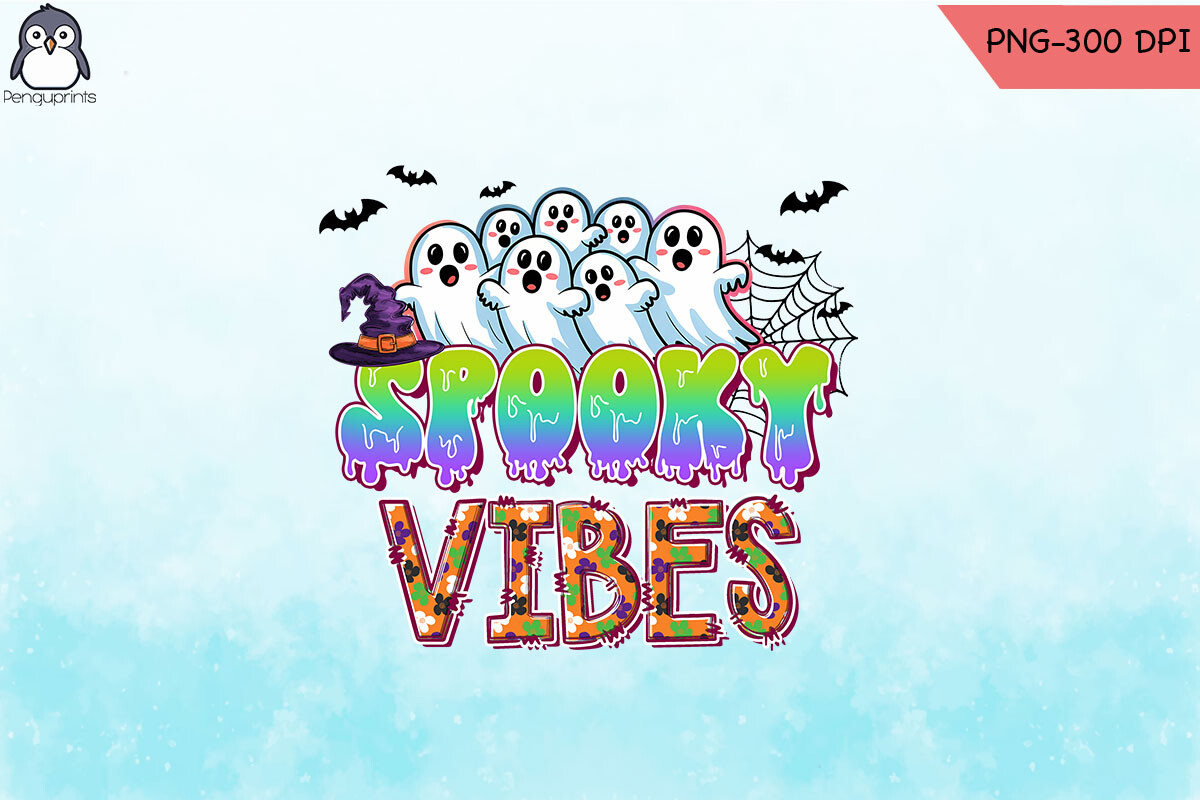 Spooky Vibes Boo Sublimation PNG Graphic by Penguprints · Creative Fabrica