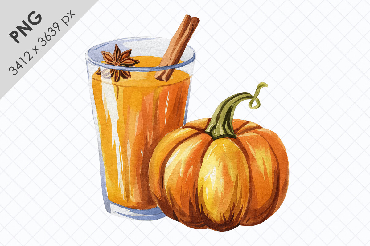 Watercolor Pumpkin PNG Clipart Graphic by TanyaPrintDesign · Creative ...