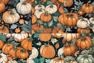 Autumn Boho Pumpkins Seamless Pattern Graphic by Summer Digital Design ...