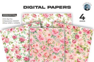 Pink Floral Pattern Digital Paper Graphic by sagorarts · Creative Fabrica