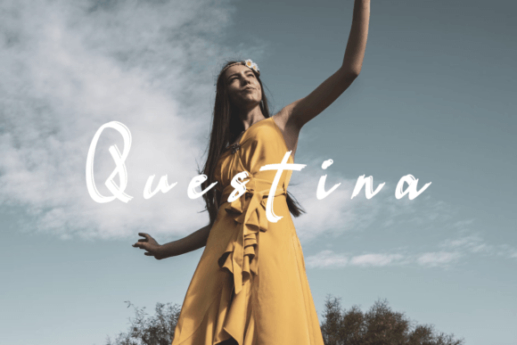 Questina Brush Font Font PNG with transparent background - Preview 2