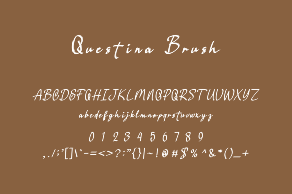Questina Brush Font Font PNG with transparent background - Preview 3