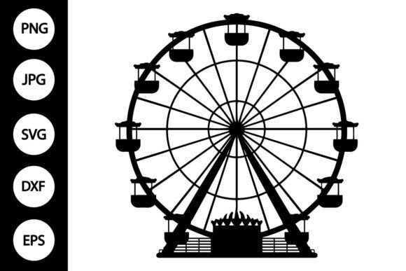Silhouette Ferris Wheel SVG