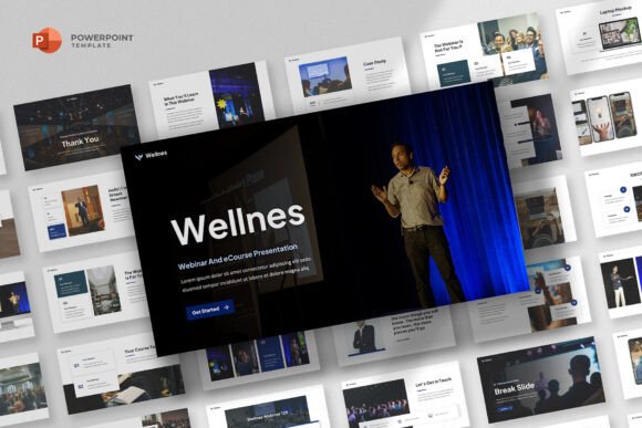 Preview of Webinar & ECourse Powerpoint Template education presentation template