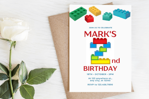 Building Blocks LEGO 2nd Birthday Invite