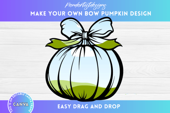 Coquette Bow on Pumpkin Canva Frame