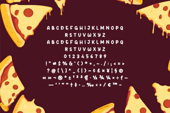Get Pizza Font PNG with transparent background - Preview 3