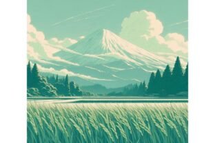 🌾 Japanese Rice Field with Soft Green L Gráfico por kulturrno ...