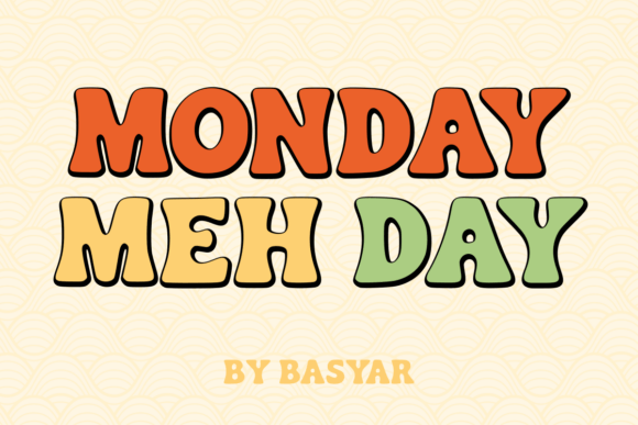 Monday Retro Font PNG with transparent background - Preview 1