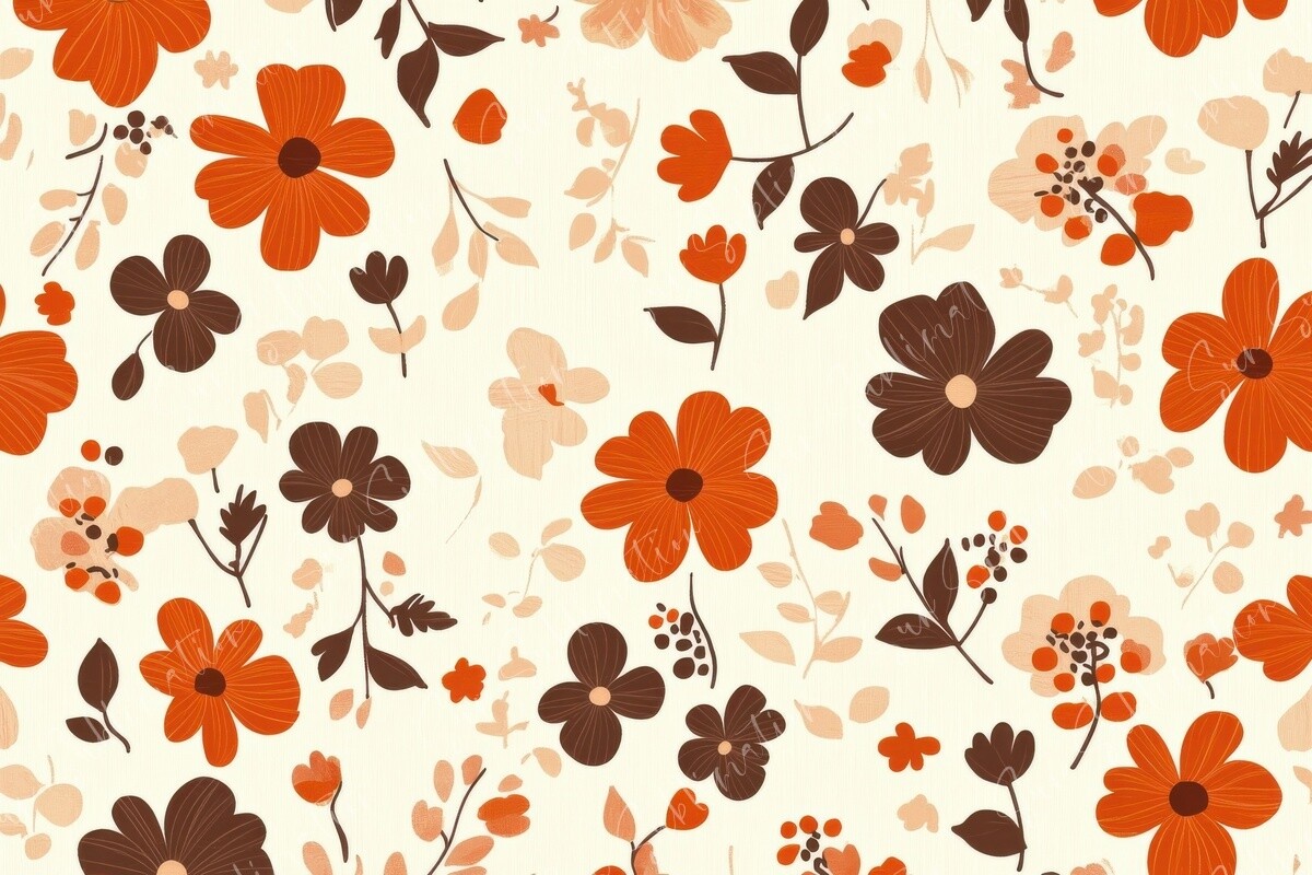 Retro Floral Pattern Graphic by Sun Sublimation · Creative Fabrica