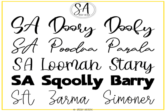 Script and Handwritten Bundle 14 Font PNG with transparent background - Preview 1