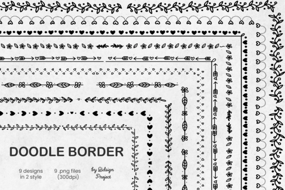 10 Doodle Border, Doodle Frames