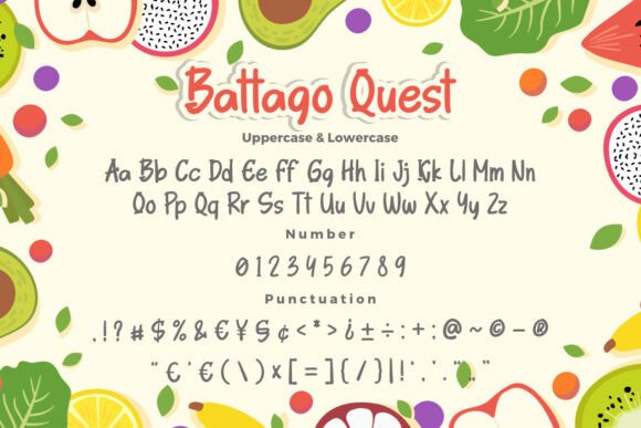 Battago Quest Font PNG with transparent background - Preview 2