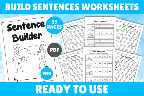 Build the Sentence Worksheets Graphic 2nd grade By little learners loom