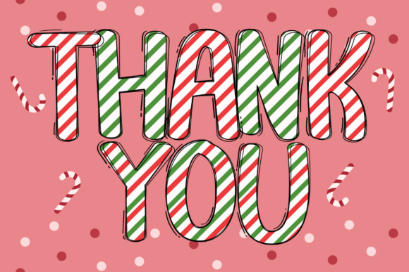 Christmas Candy Cane Doodle Font PNG with transparent background - Preview 3