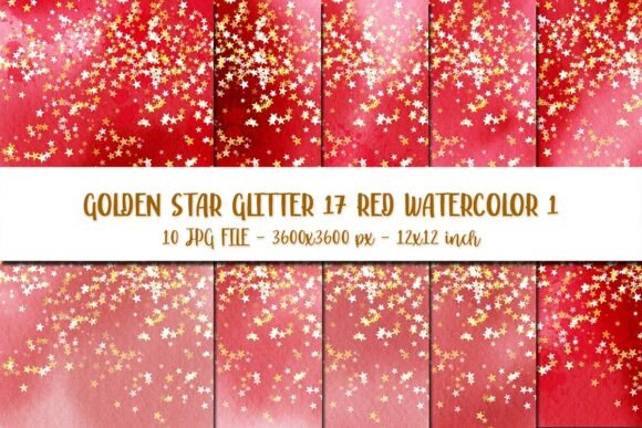 Golden Star Glitter 17 Red Watercolor 1