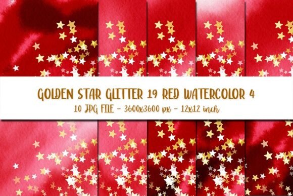 Golden Star Glitter 19 Red Watercolor 4