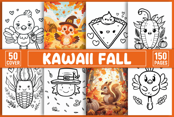 Kawaii Fall Coloring Book for Kids