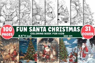 Santa Fun Coloring Book Pages for Kids Graphic by SoftLoop Designs ...