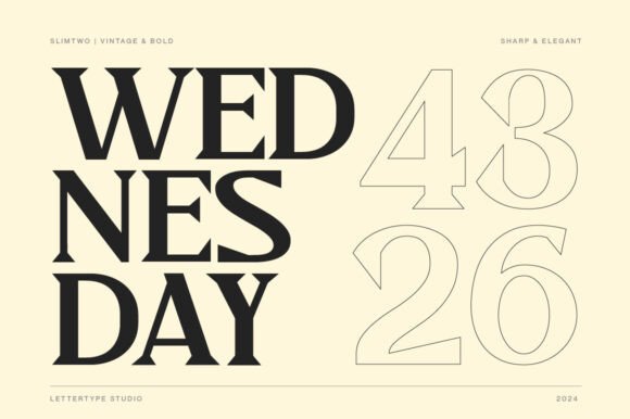 Slim Two Font PNG with transparent background - Preview 2