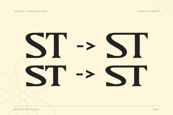 Slim Two Font PNG with transparent background - Preview 6