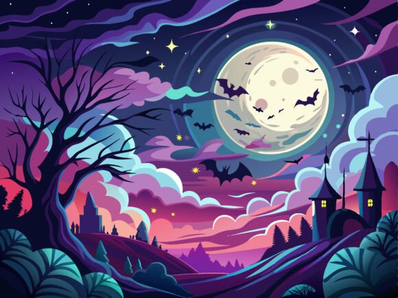 10 Spooky Night Sky Halloween Background