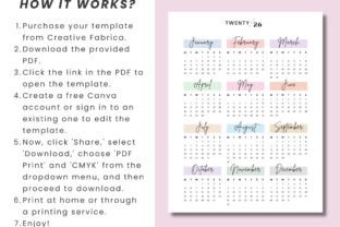 2026 Yearly Calendar Canva Template Graphic by Squeak Shops · Creative ...