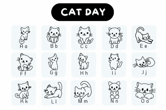 Cat Day Font PNG with transparent background - Preview 1