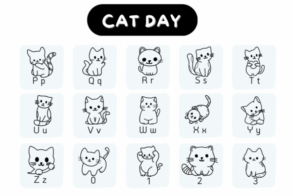 Cat Day Font PNG with transparent background - Preview 2