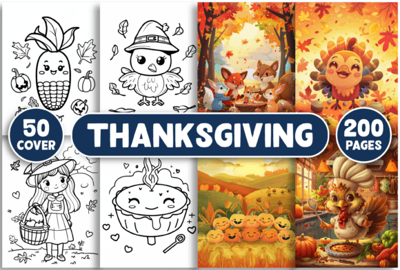 Kawaii Thanksgiving Coloring Pages