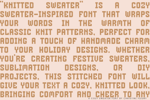 Knitted Sweater Font PNG with transparent background - Preview 3