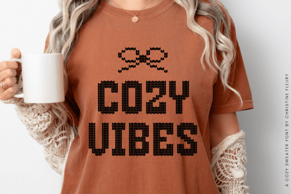 Knitted Sweater Font PNG with transparent background - Preview 4