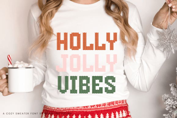 Knitted Sweater Font PNG with transparent background - Preview 5
